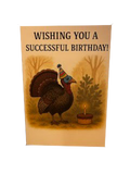 Cartoon Turkey with a Birthday cake