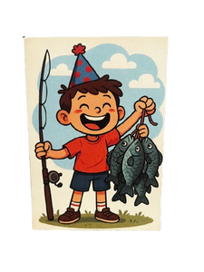 Cartoon Kid Fishing'
