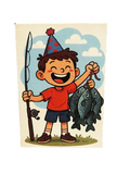 Cartoon Kid Fishing'